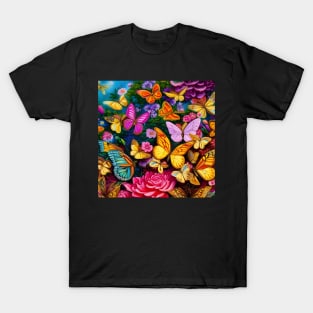 butterflies and flowers T-Shirt